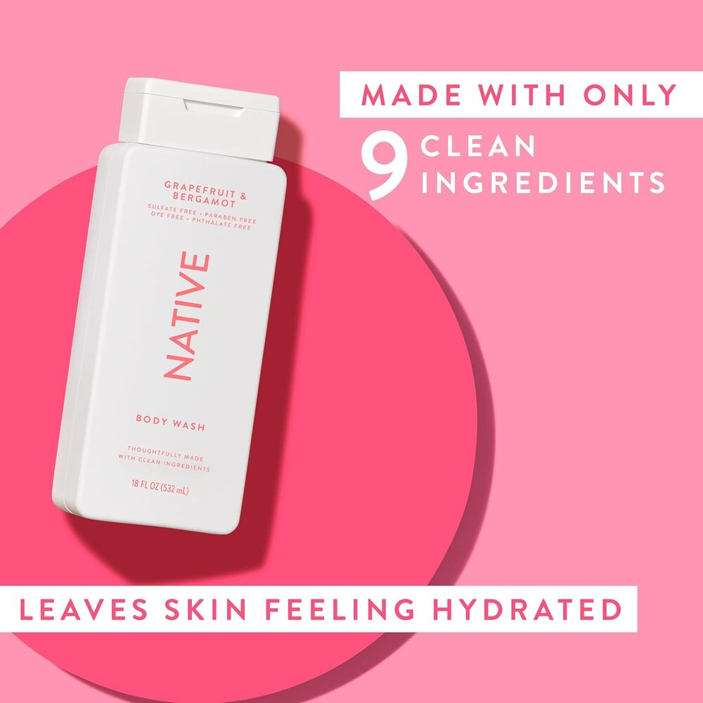 Native Body Wash  Grapefruit & Bergamot 18oz - 2 Pk - Picture 3 of 5